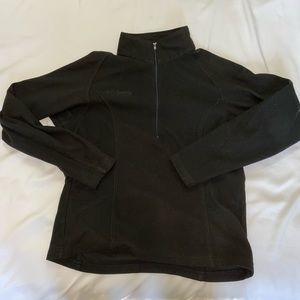 Columbia Women Black 1/2 Zip Fleece Sweater L